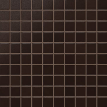 2x2 Straight Set Sheeted Original Ceramic Mosaic Tile in Burnt Umber