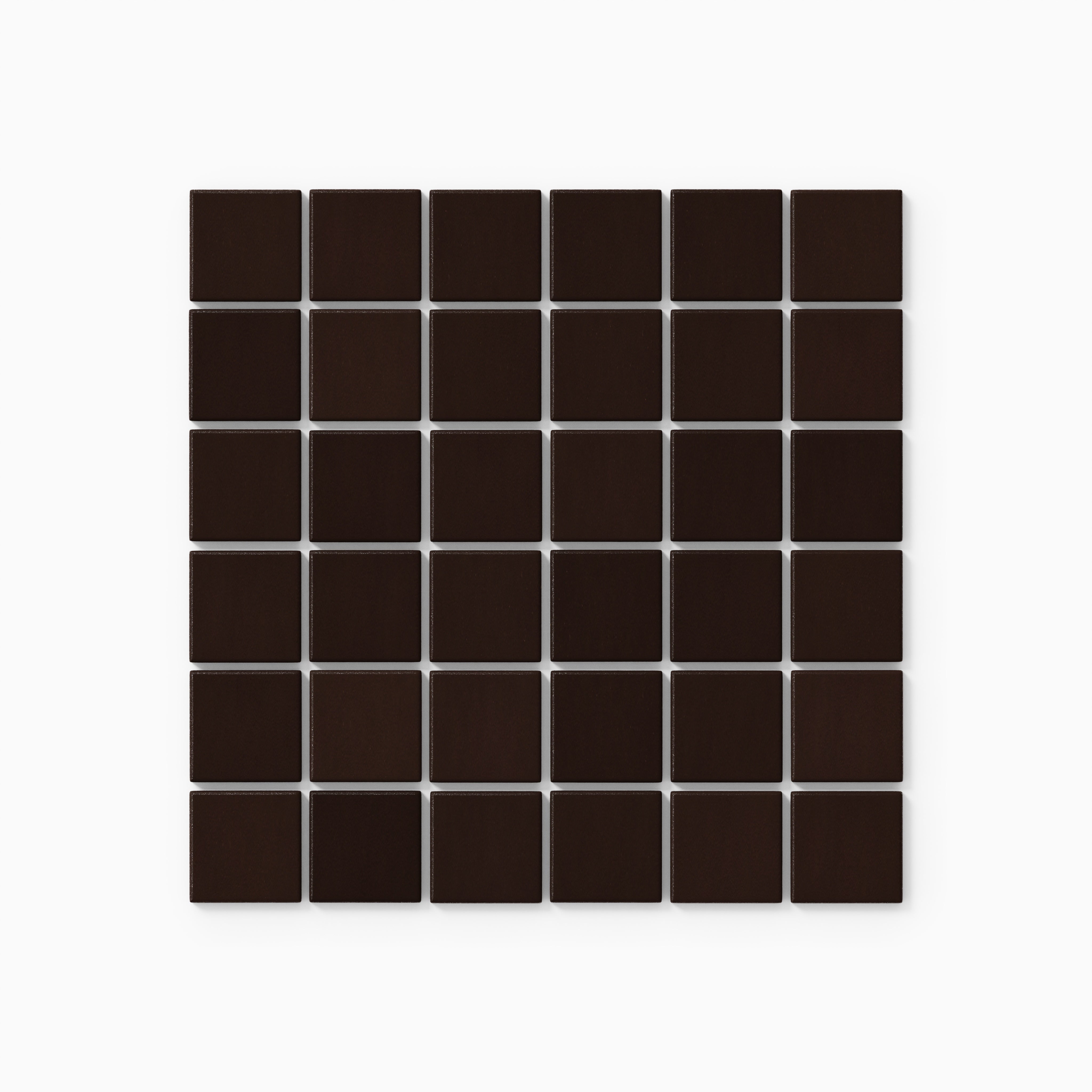 2x2 Straight Set Sheeted Original Ceramic Mosaic Tile in Burnt Umber