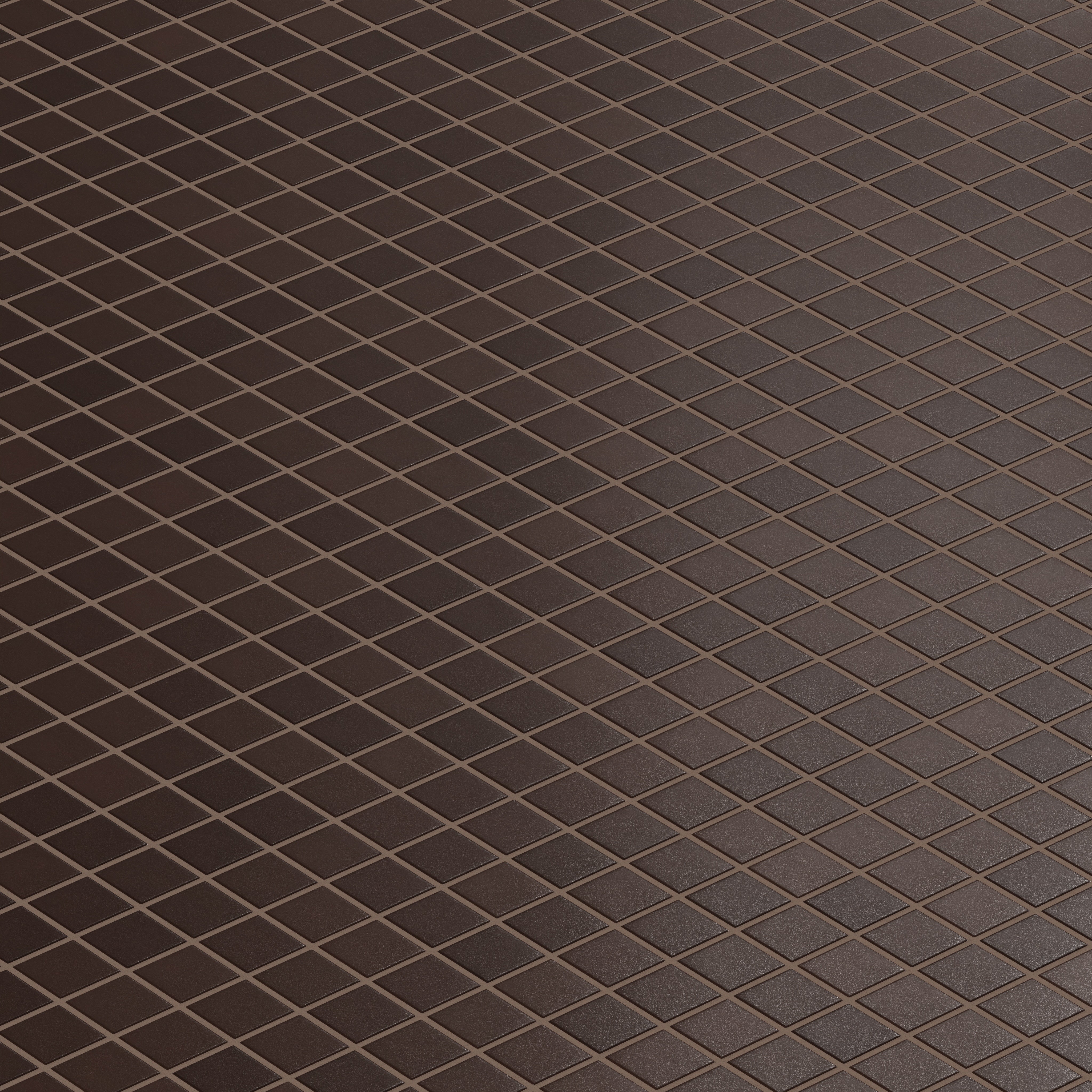 2x2 Straight Set Sheeted Original Ceramic Mosaic Tile in Burnt Umber