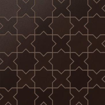 Mini Star & Cross Original Ceramic Tile in Burnt Umber