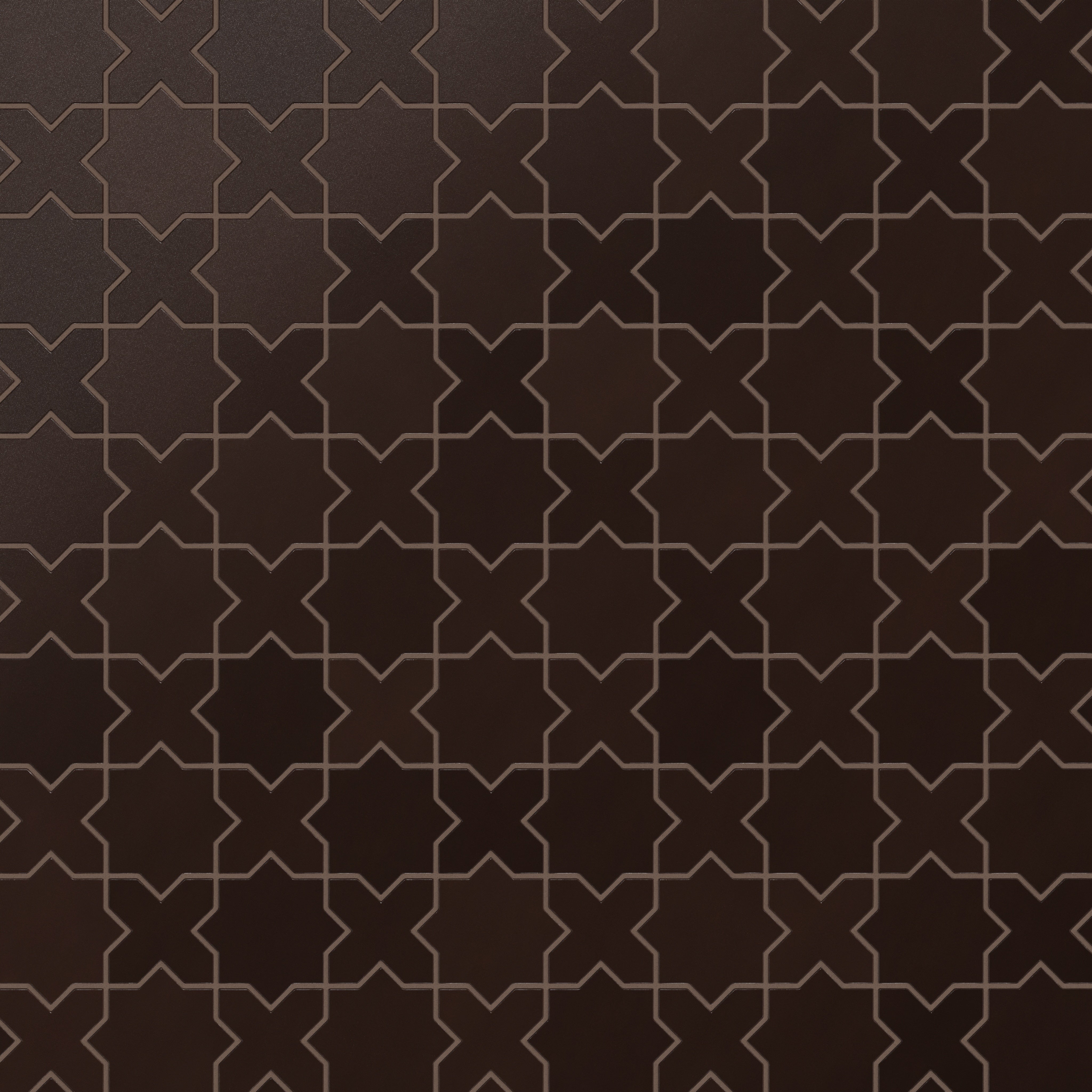 Mini Star & Cross Original Ceramic Tile in Burnt Umber