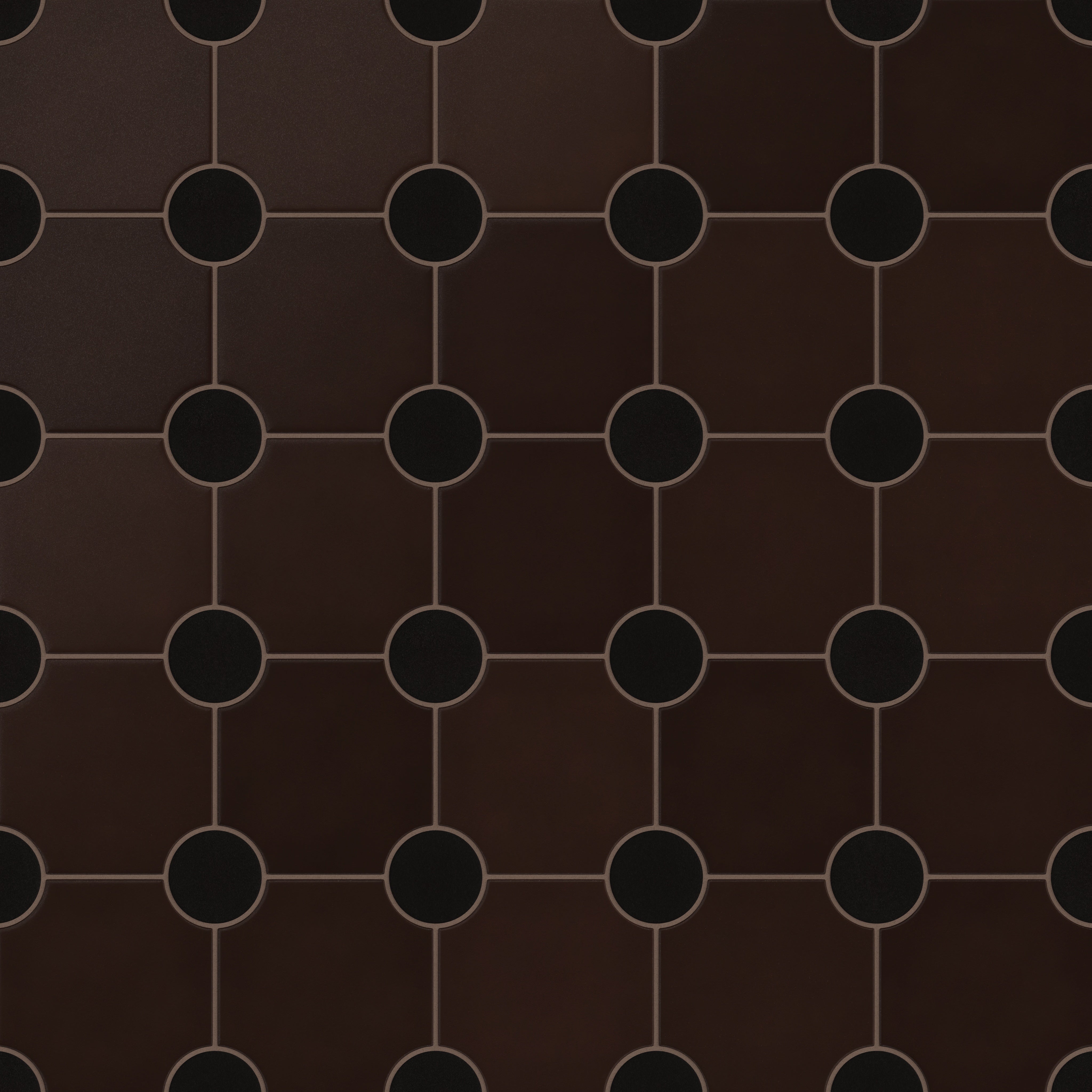 Portico Original Ceramic Tile in Burnt Umber & Raven Matte
