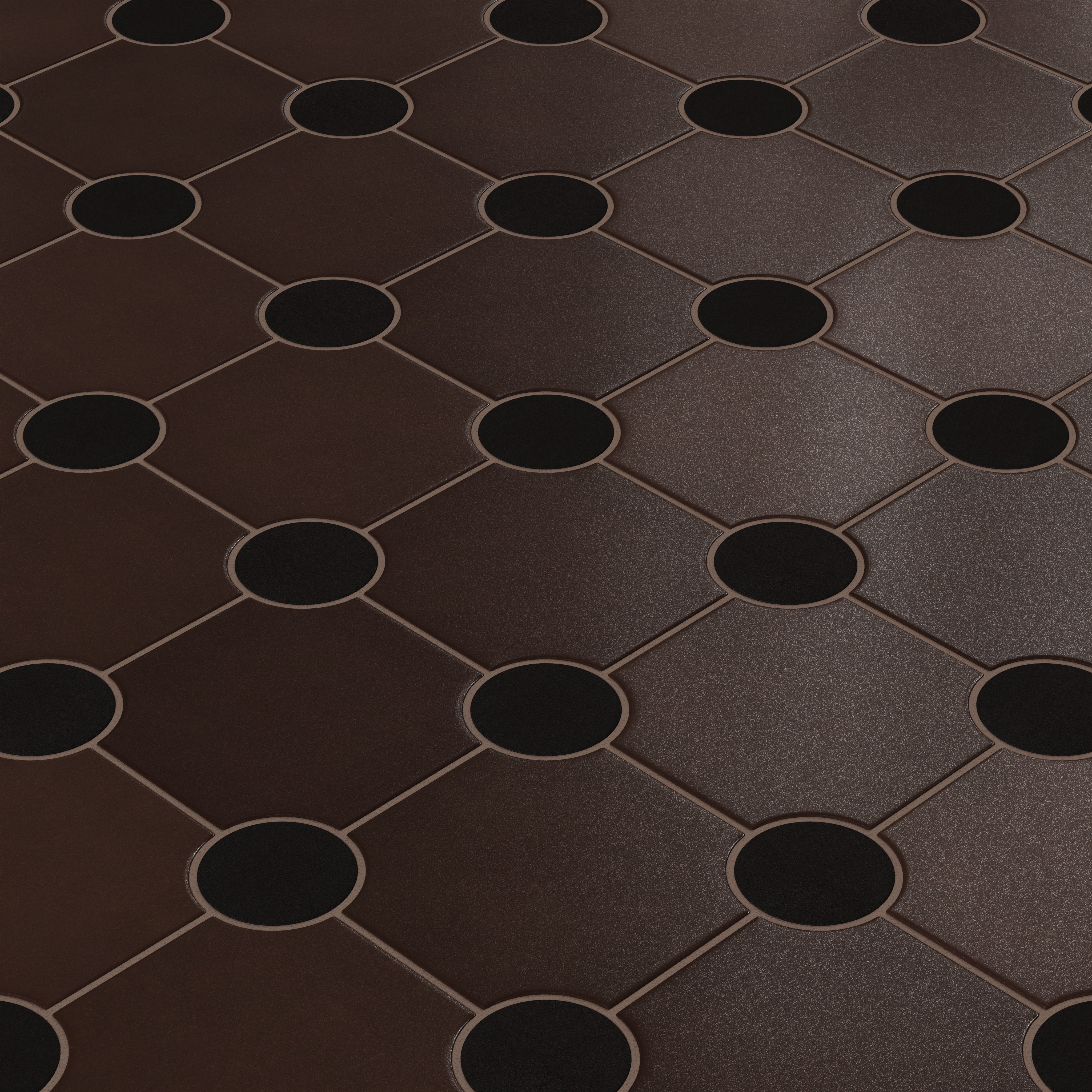 Portico Original Ceramic Tile in Burnt Umber & Raven Matte