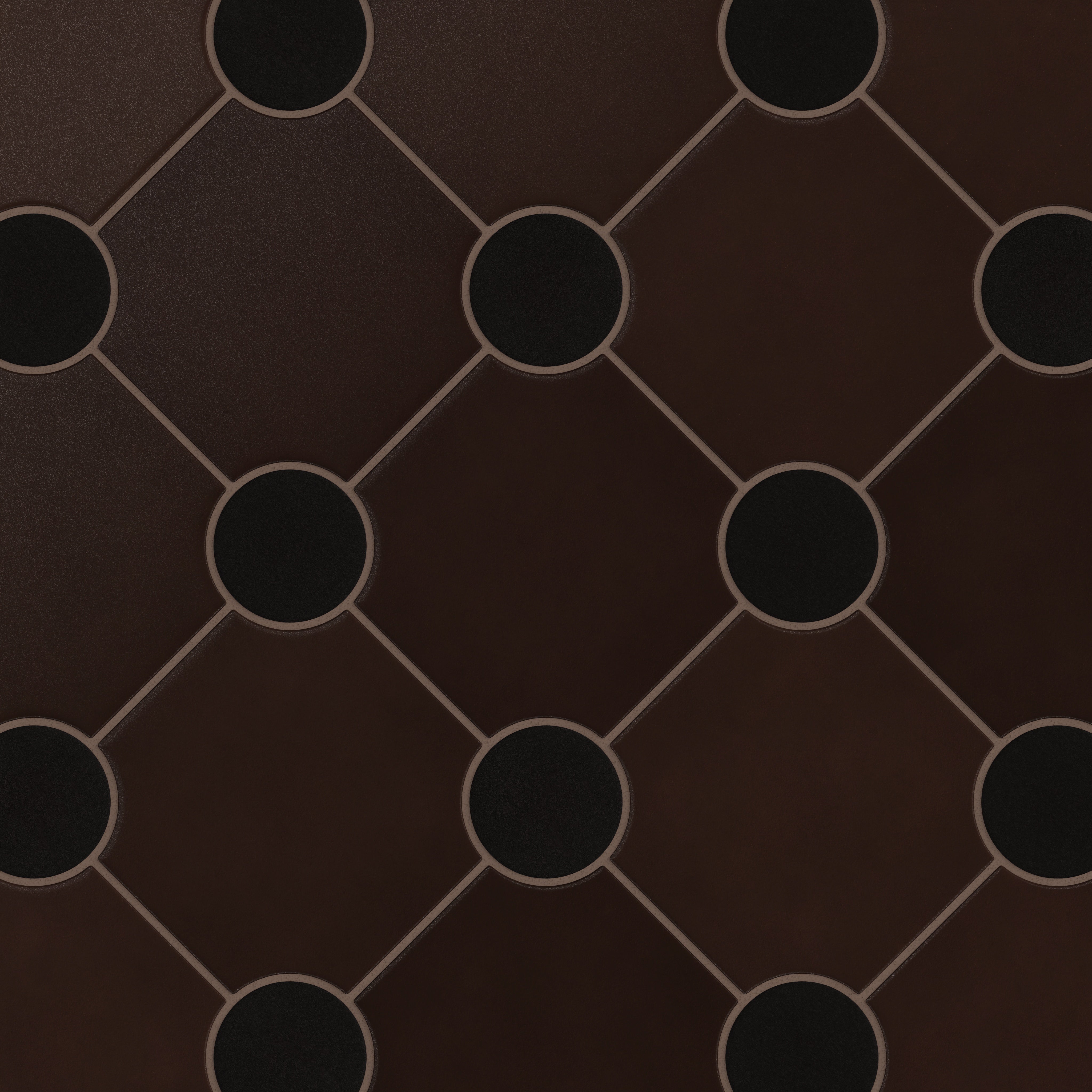 Portico Original Ceramic Tile in Burnt Umber & Raven Matte
