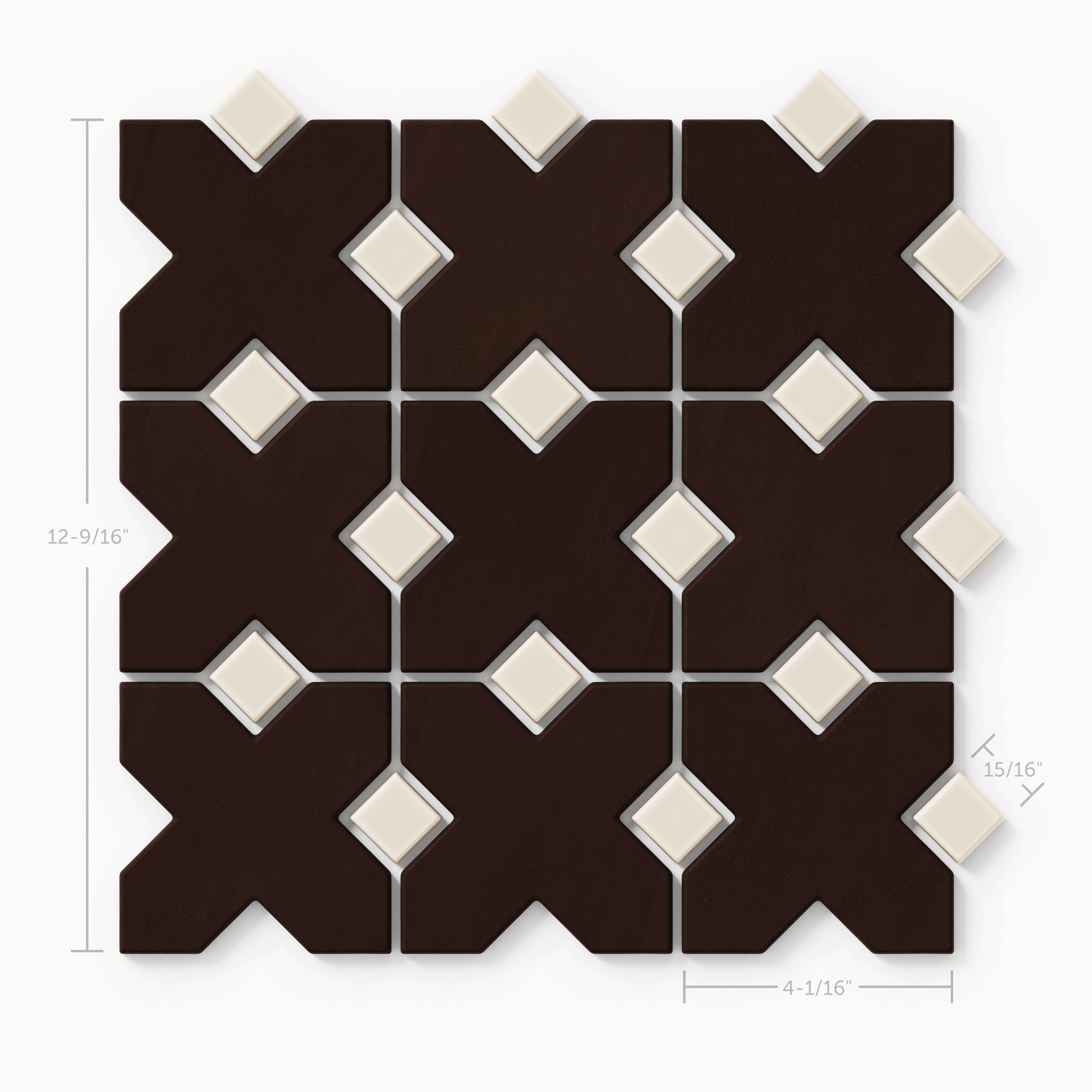 Hacienda Sheeted Original Ceramic Tile in Burnt Umber & Sand Dune Matte