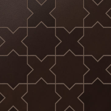 Star & Cross Original Ceramic Tile in Burnt Umber