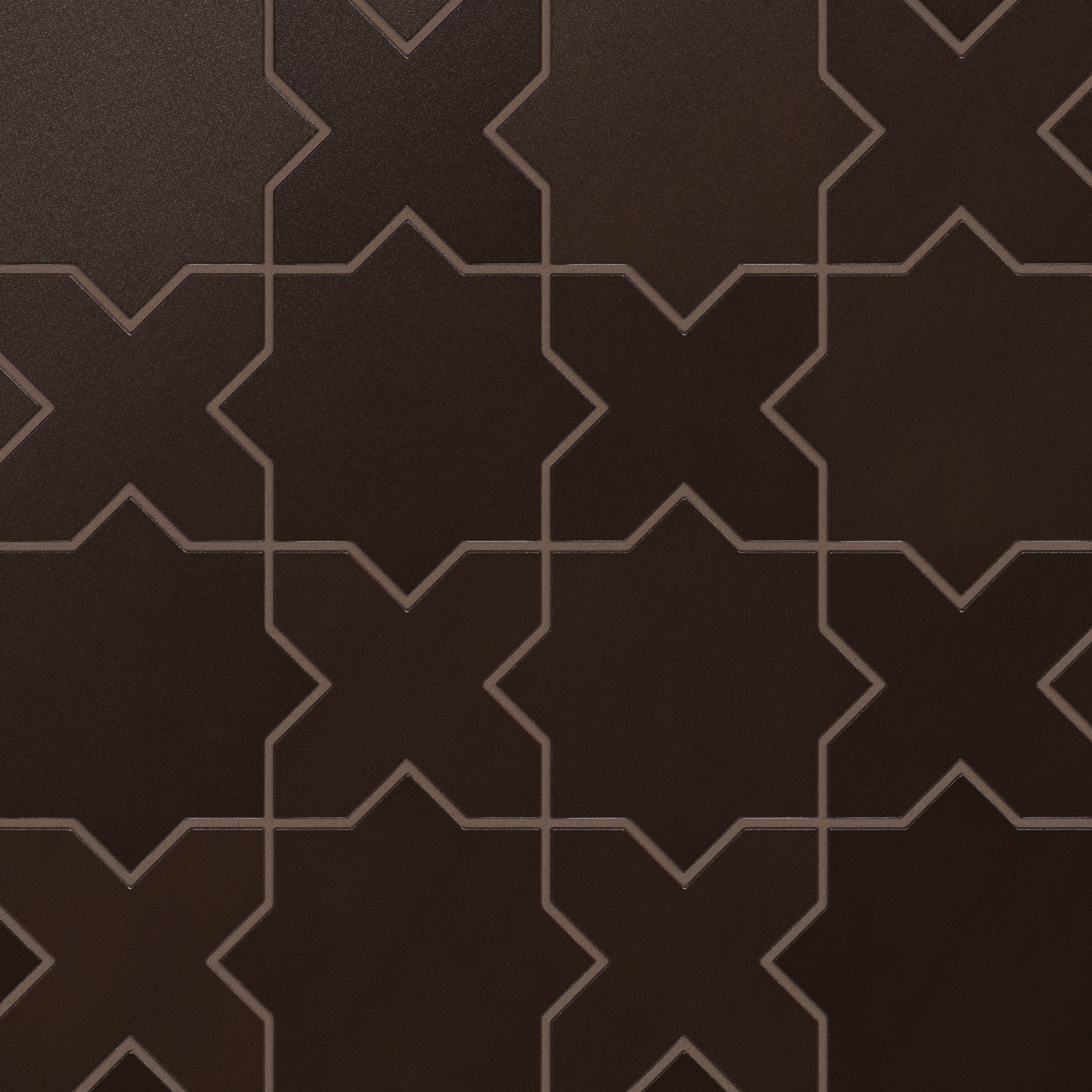 Star & Cross Original Ceramic Tile in Burnt Umber