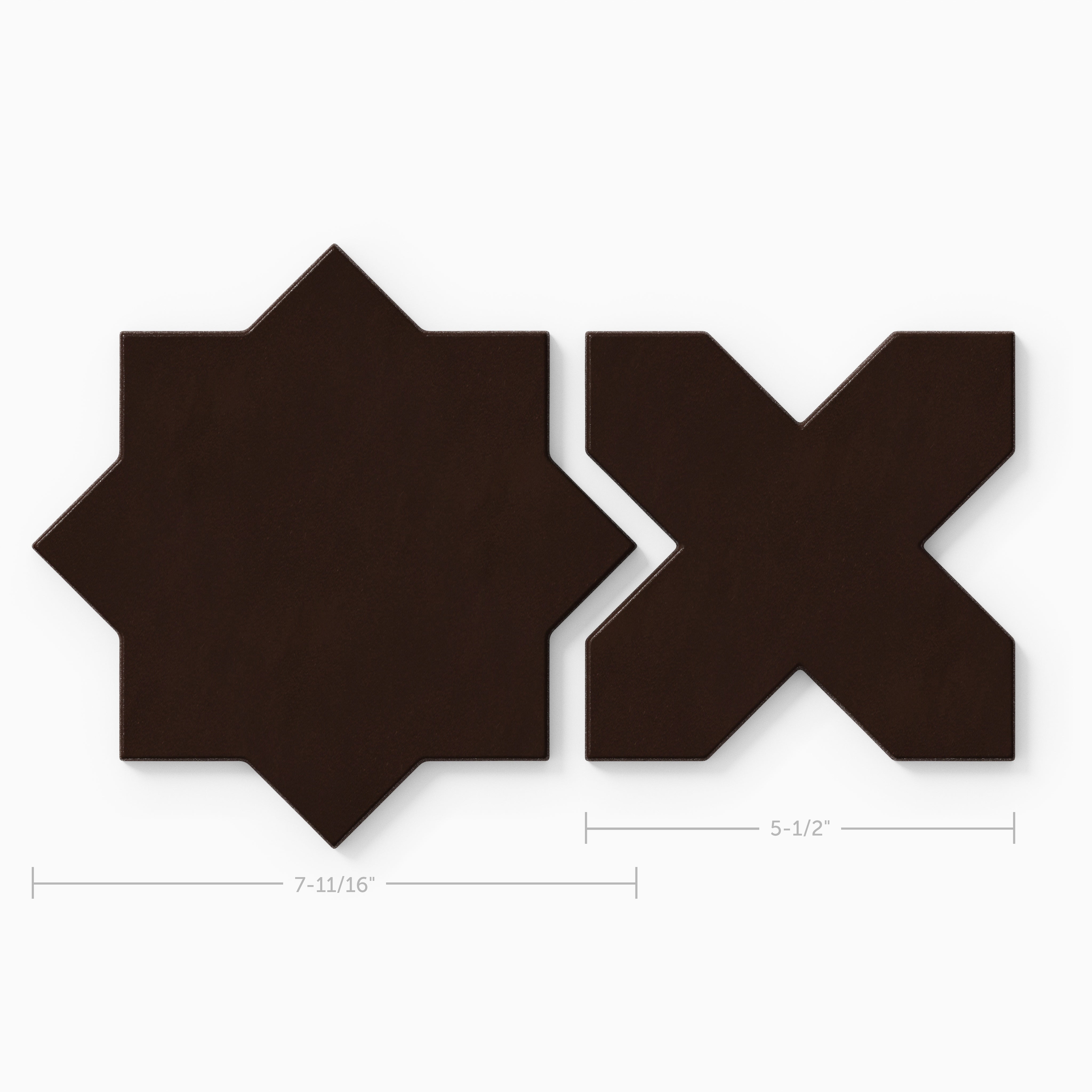 Star & Cross Original Ceramic Tile in Burnt Umber