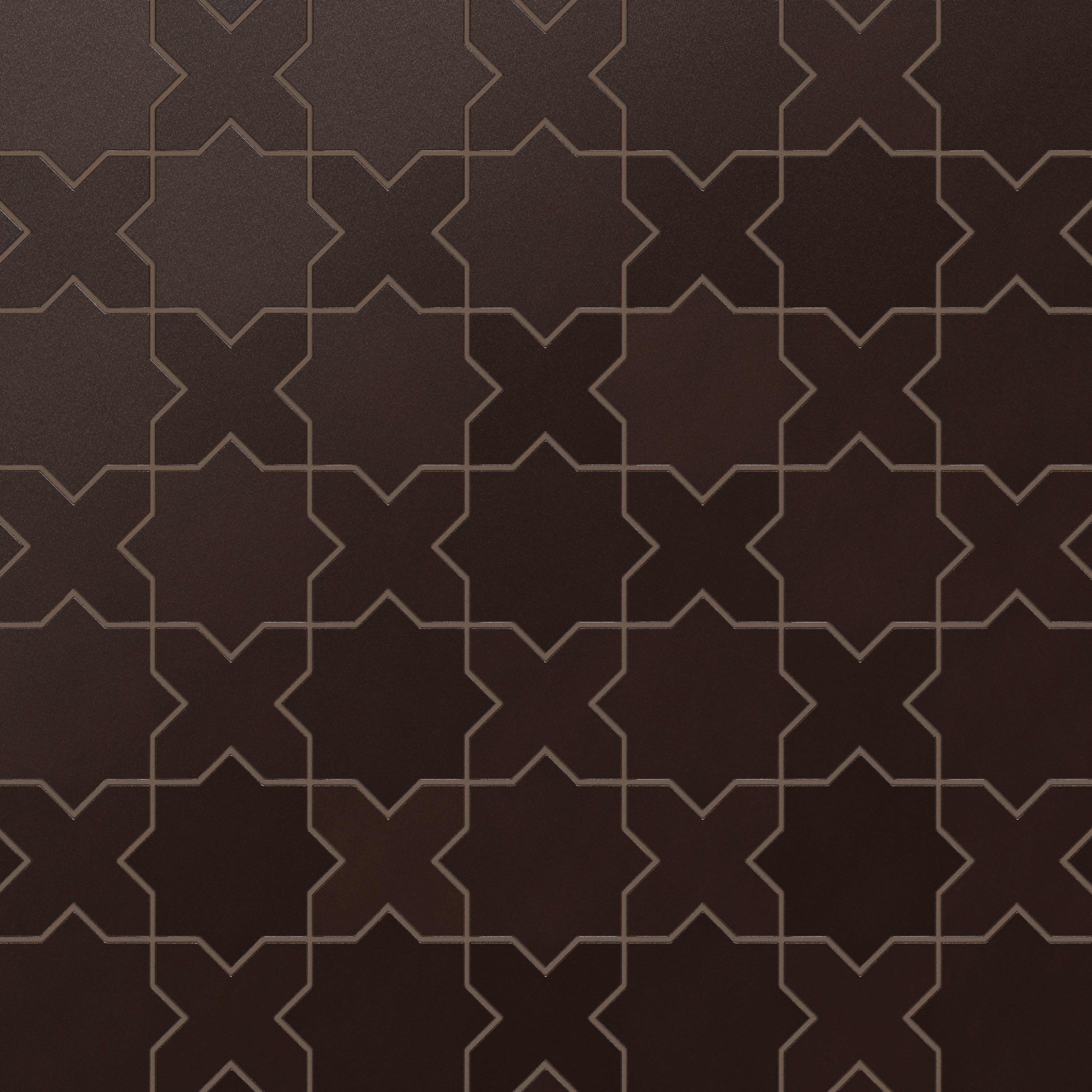 Star & Cross Original Ceramic Tile in Burnt Umber