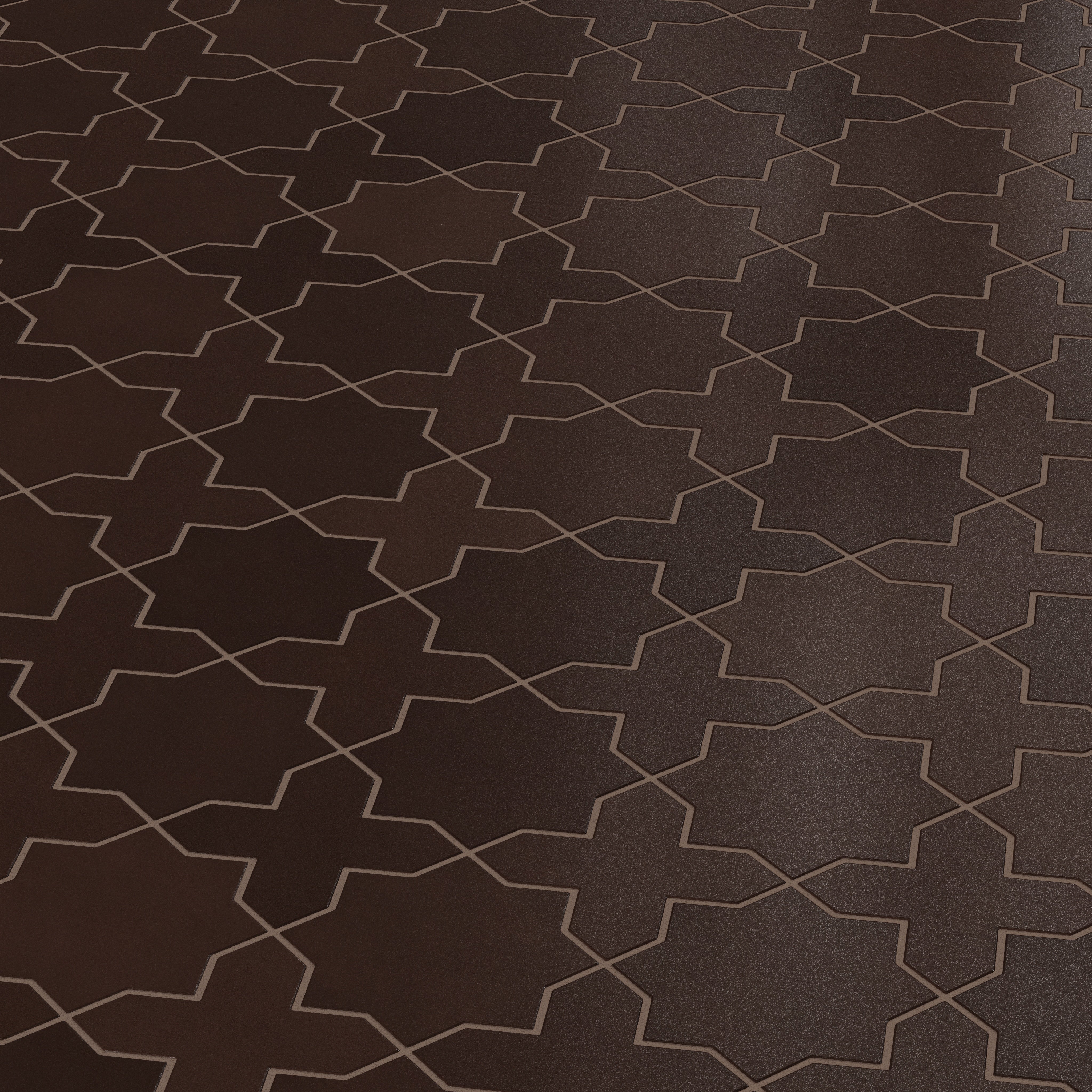Star & Cross Original Ceramic Tile in Burnt Umber