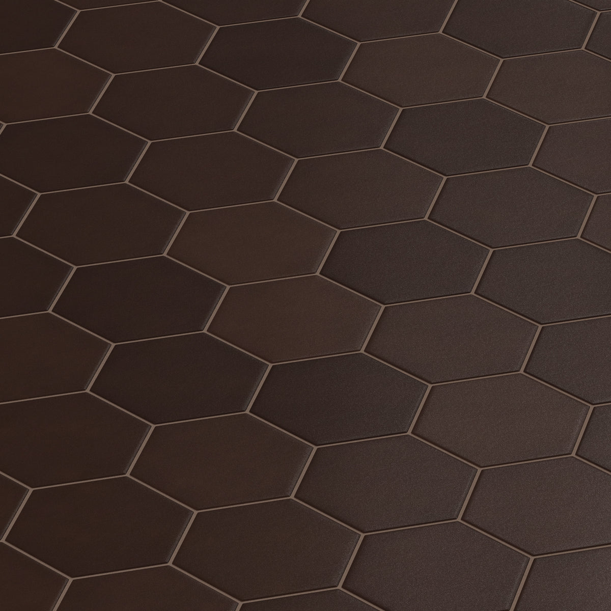 8" Hexagon Original Ceramic Tile in Burnt Umber