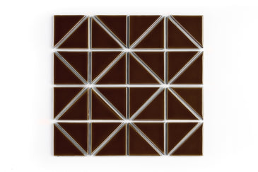 3" Triangle Sheeted - Quadrant Original Ceramic Mosaic Tile in Garnet Gloss