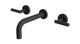 Contour Two Handle Wall Mount 7.5" Lavatory Faucet with Soft Lever Handles in Matte Black