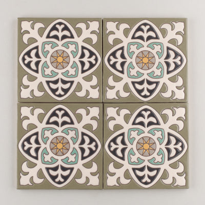 6x6 Handpainted Sample Braga  in Neutral Motif