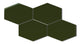 Elongated Hexagon Natural Press Ceramic Tile in Green Apatite Gloss