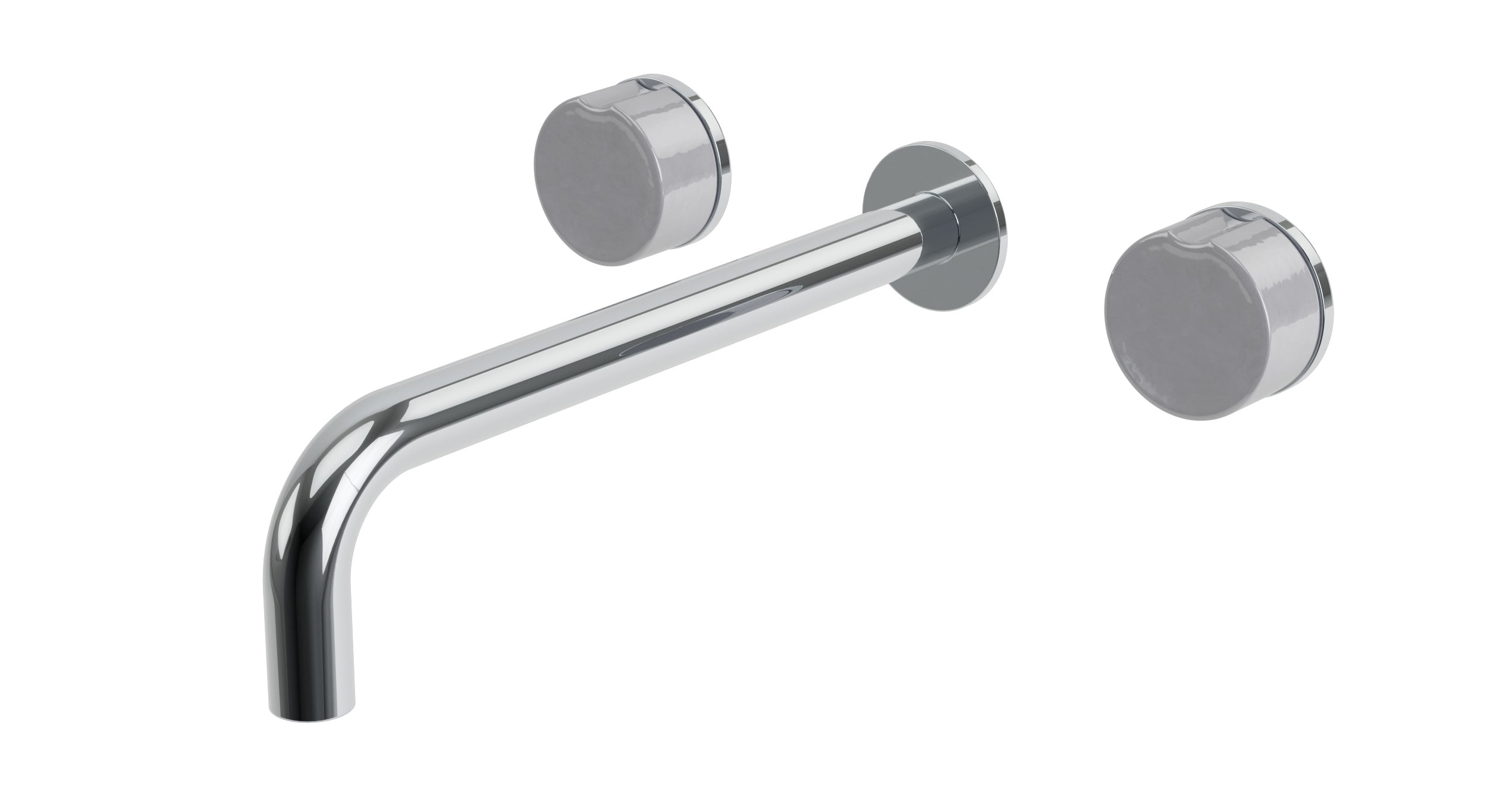 Foundry Two Handle Wall Mount 10" Lavatory Faucet with Groove Ceramic Knob Handles in Polished Chrome