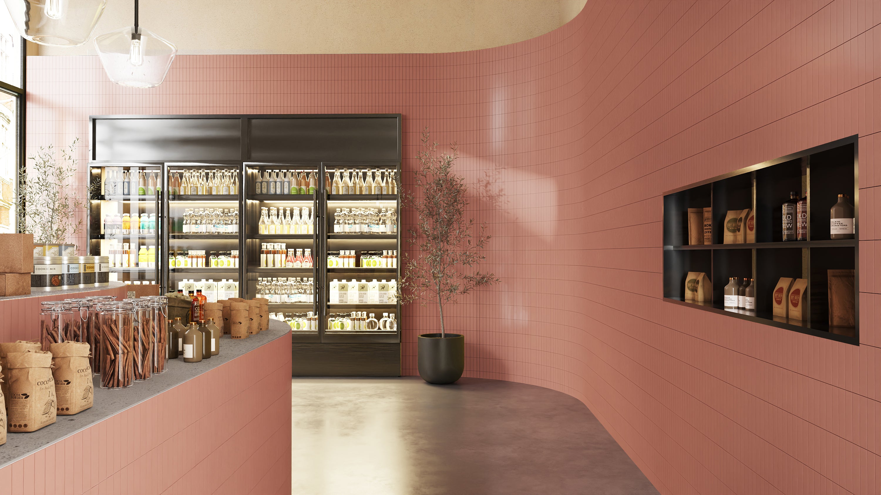 2x8 Natural Press Ceramic Tile in Madder Red Matte