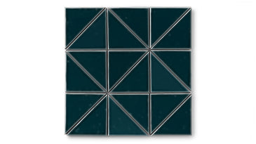 4" Triangle Original Ceramic Tile in Caspian Sea Gloss