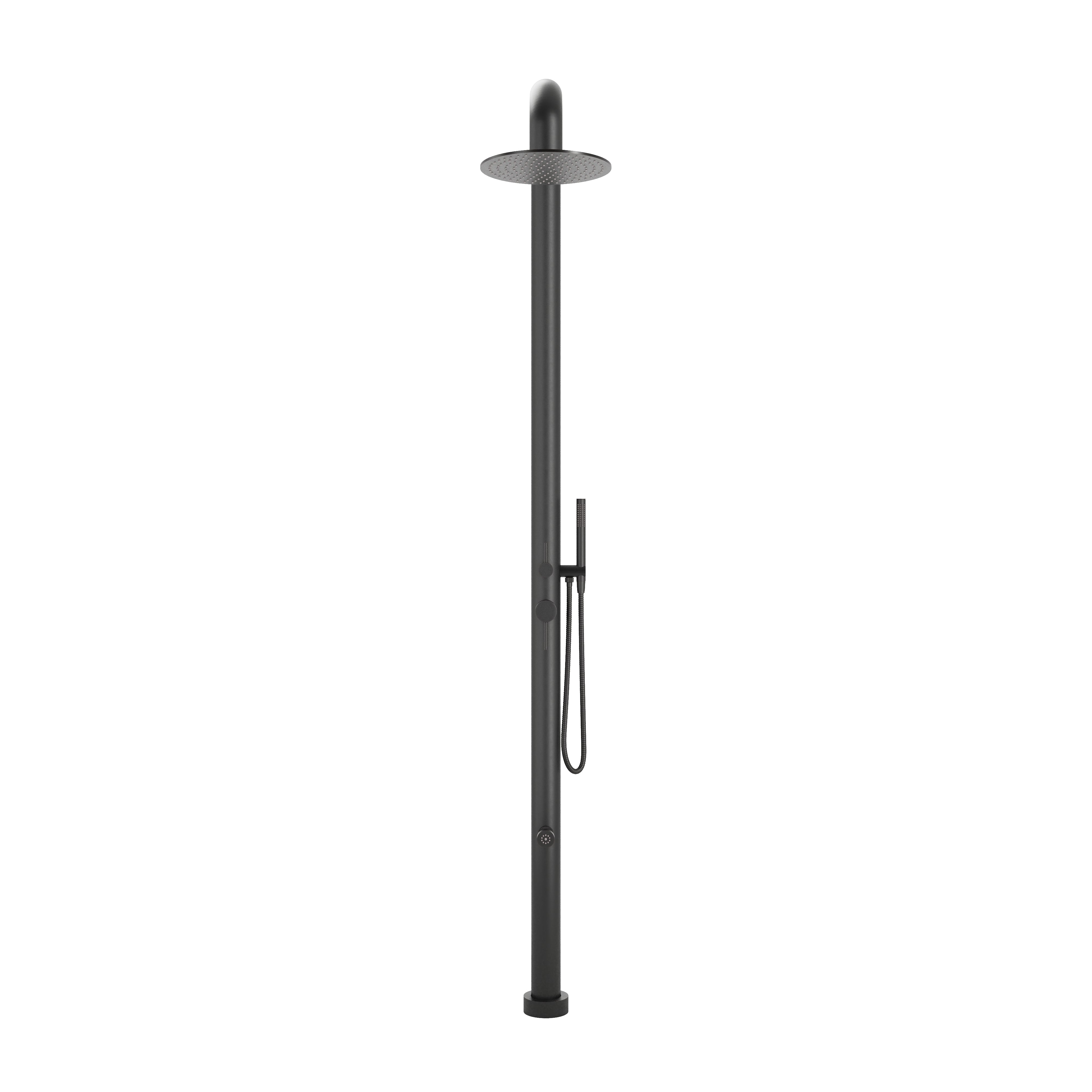 Contour Outdoor Shower Pressure Balance with 12" Rain Head, Hand Shower, and Foot Wash in Oil Rubbed Bronze