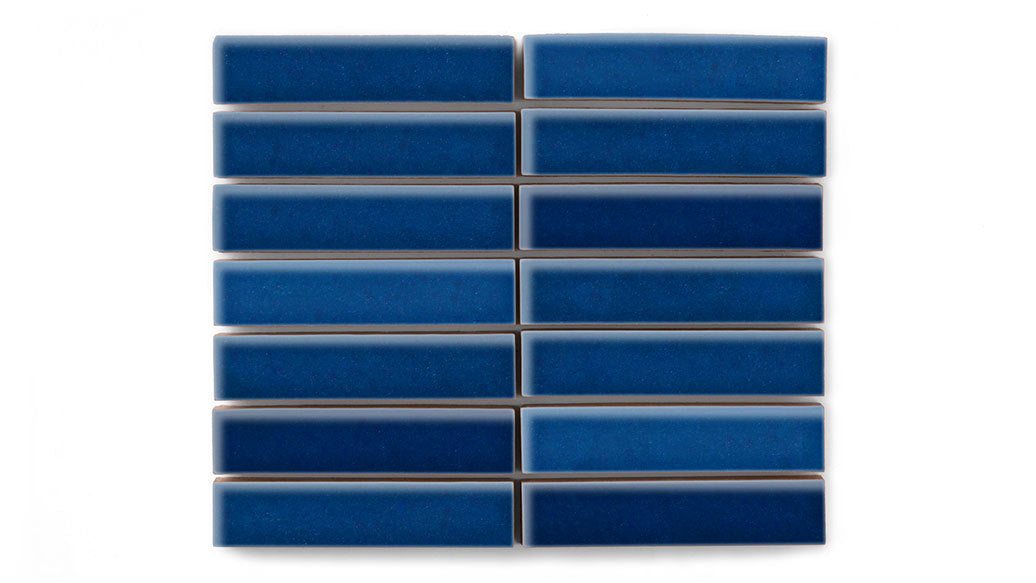 1x4 Straight Set Sheeted Original Ceramic Mosaic Tile in Lake Tahoe Gloss