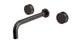 Foundry Two Handle Wall Mount 10" Lavatory Faucet with Barrel Knob Handles in Antique Bronze