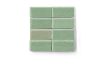 2x4 Straight Set Sheeted Original Ceramic Mosaic Tile in Sea Green Matte
