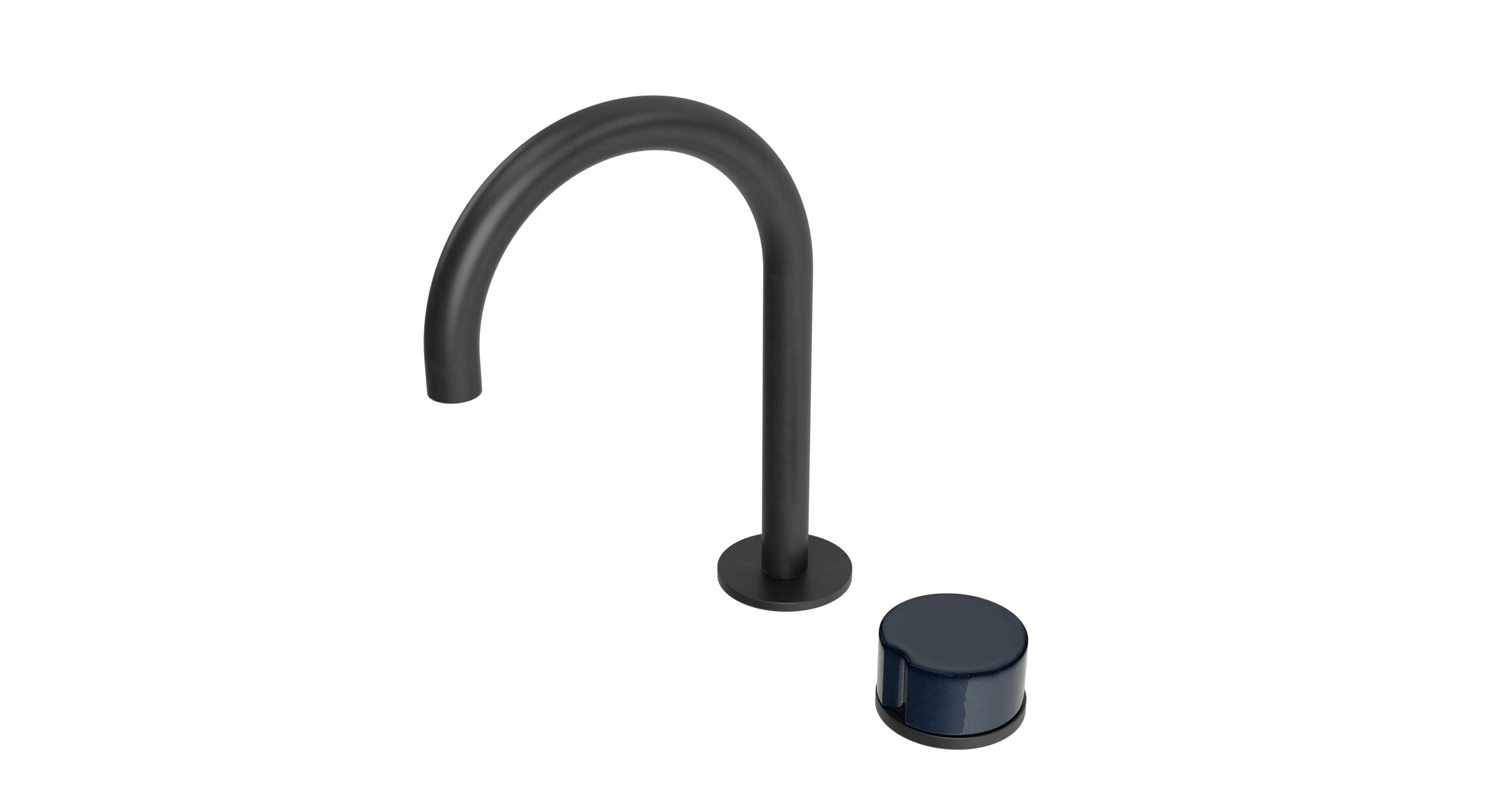 Foundry One Handle Deck Mount Gooseneck Lavatory Faucet with Groove Ceramic Knob Handle in Oil Rubbed Bronze