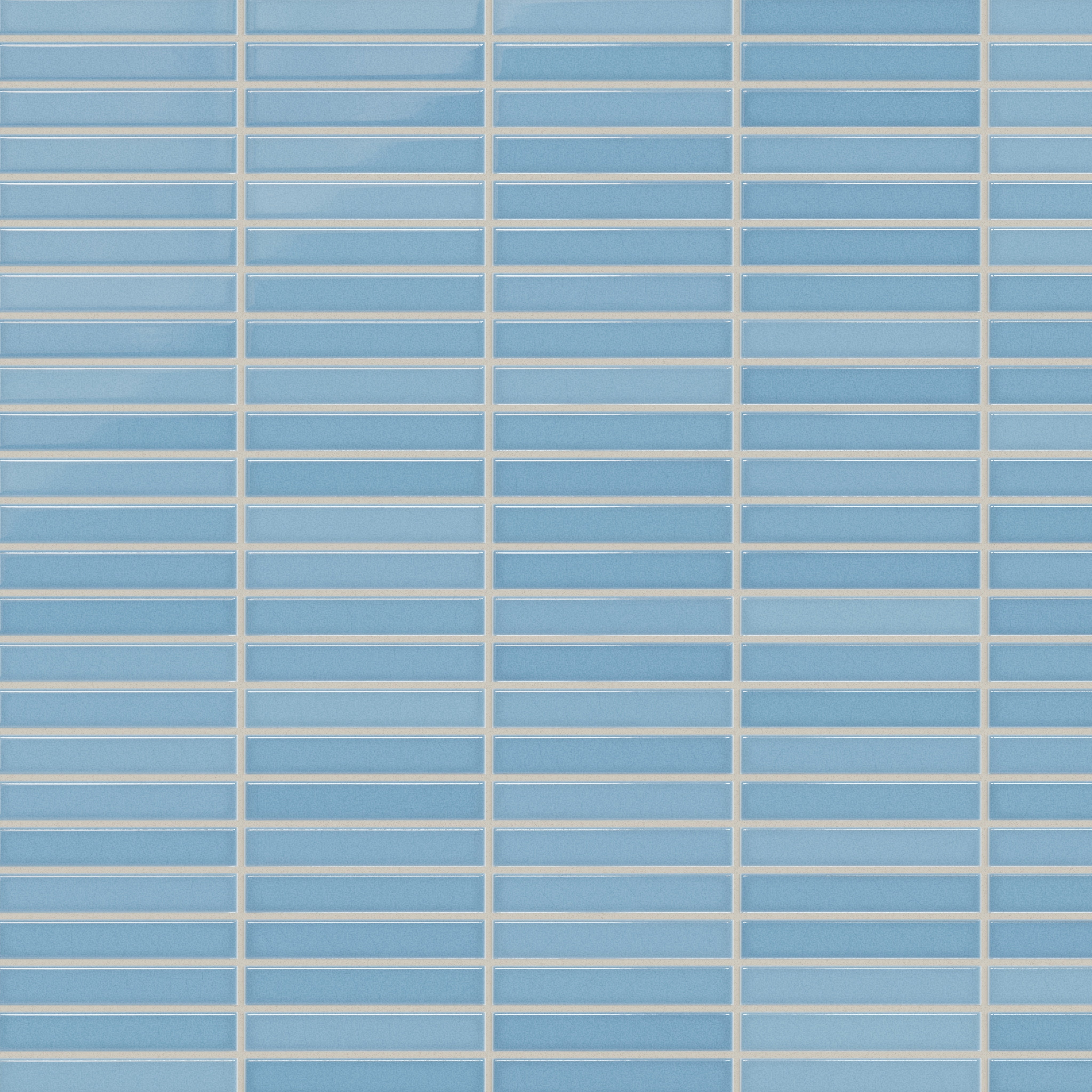 1x6 Straight Set Sheeted Original Ceramic Mosaic Tile in Caribbean Sea Gloss