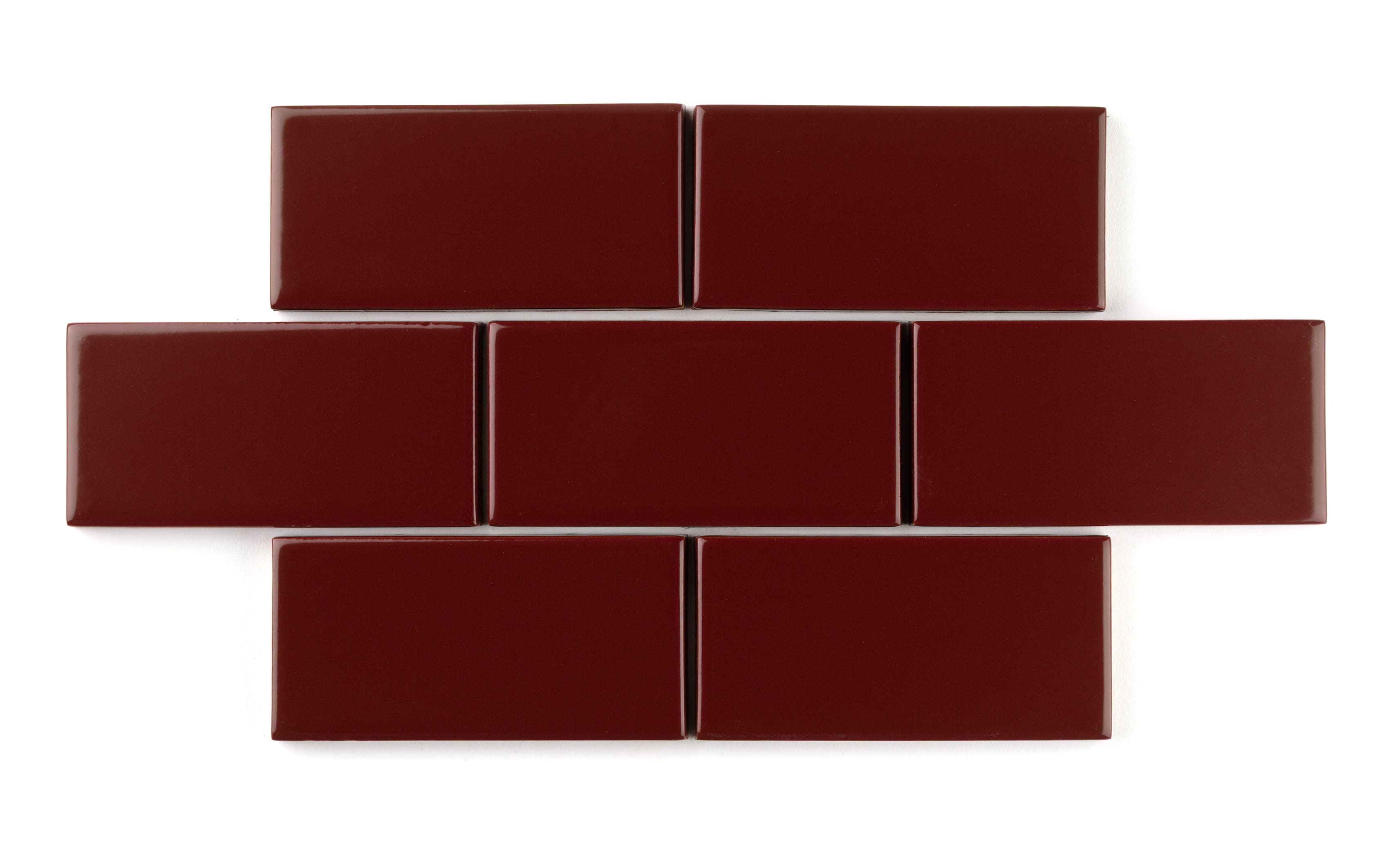 2x2 Straight Set Sheeted Original Ceramic Mosaic Tile in Vintage Leather Gloss