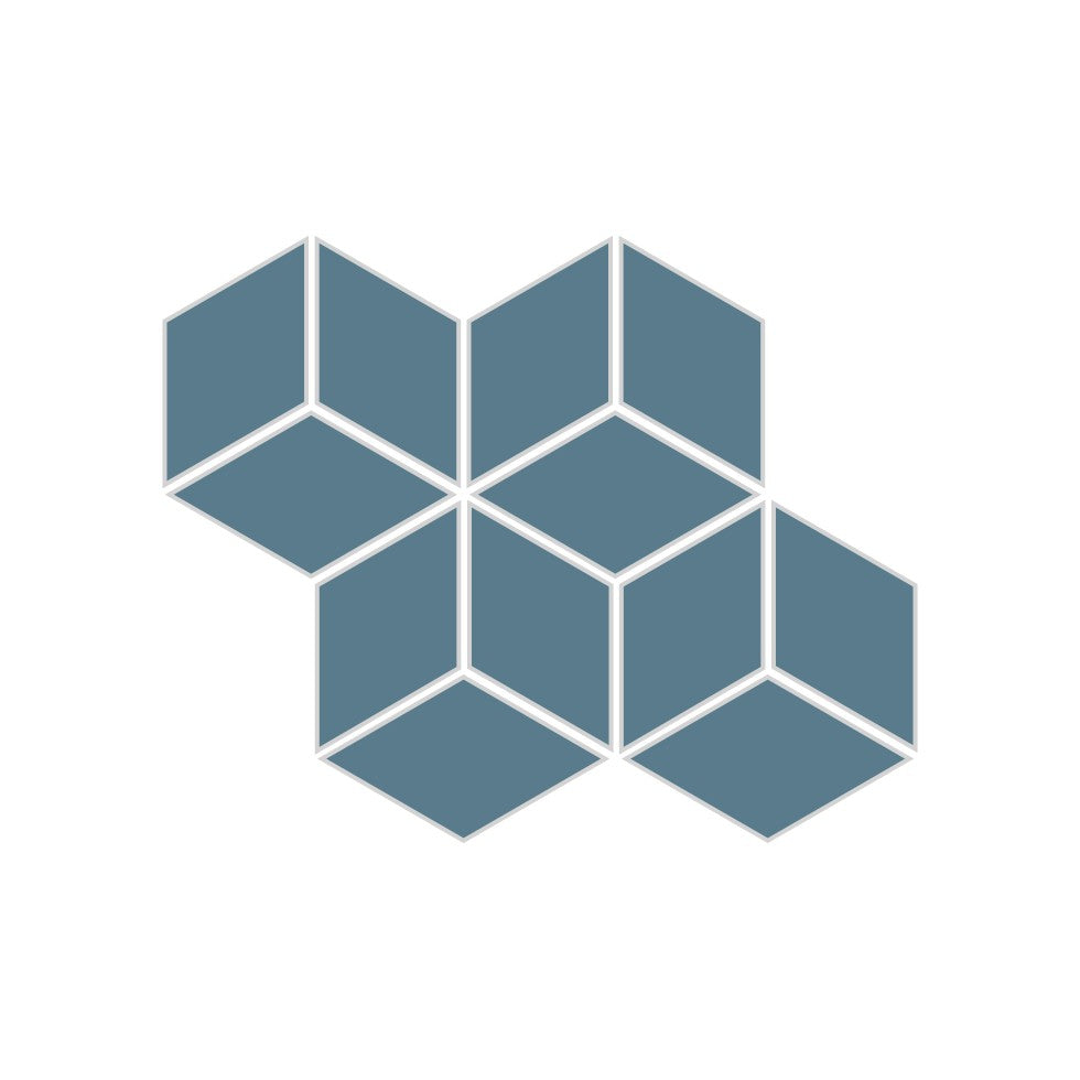 Small Diamond Sheeted - Escher Original Ceramic Mosaic Tile in Nautical Matte