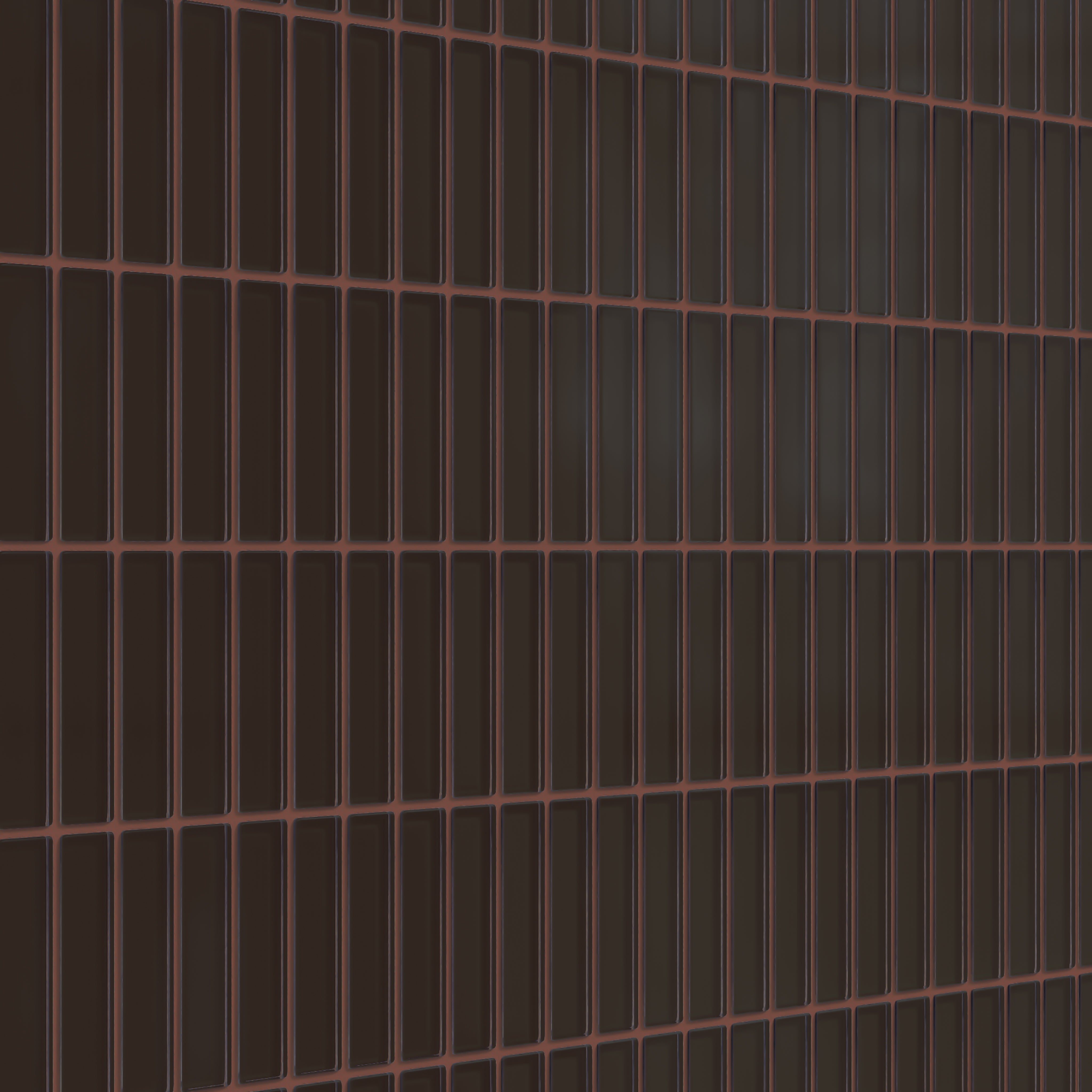 1x4 Straight Set Sheeted Glass Mosaic Tile in Nighthawk Matte
