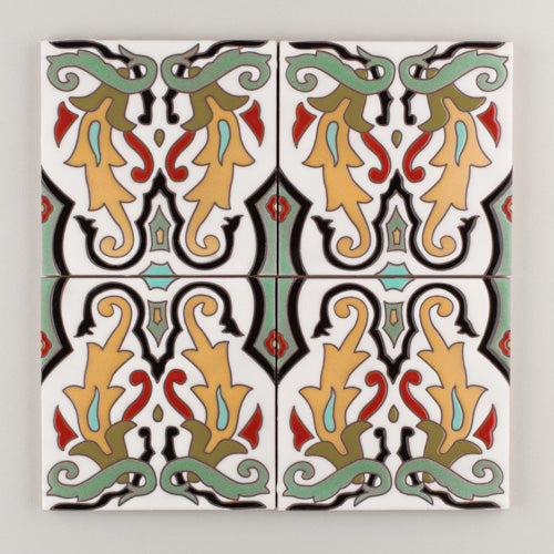 6x6 Handpainted Tile Old California #9 in Warm Motif