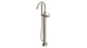 Contour One Handle Floor Mount Gooseneck Bath Trim with Hand Shower and Soft Lever Handle in French Nickel