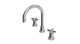 Emerson Two Handle Deck Mount Gooseneck Lavatory Faucet with Classic Cross Handles in Satin Chrome