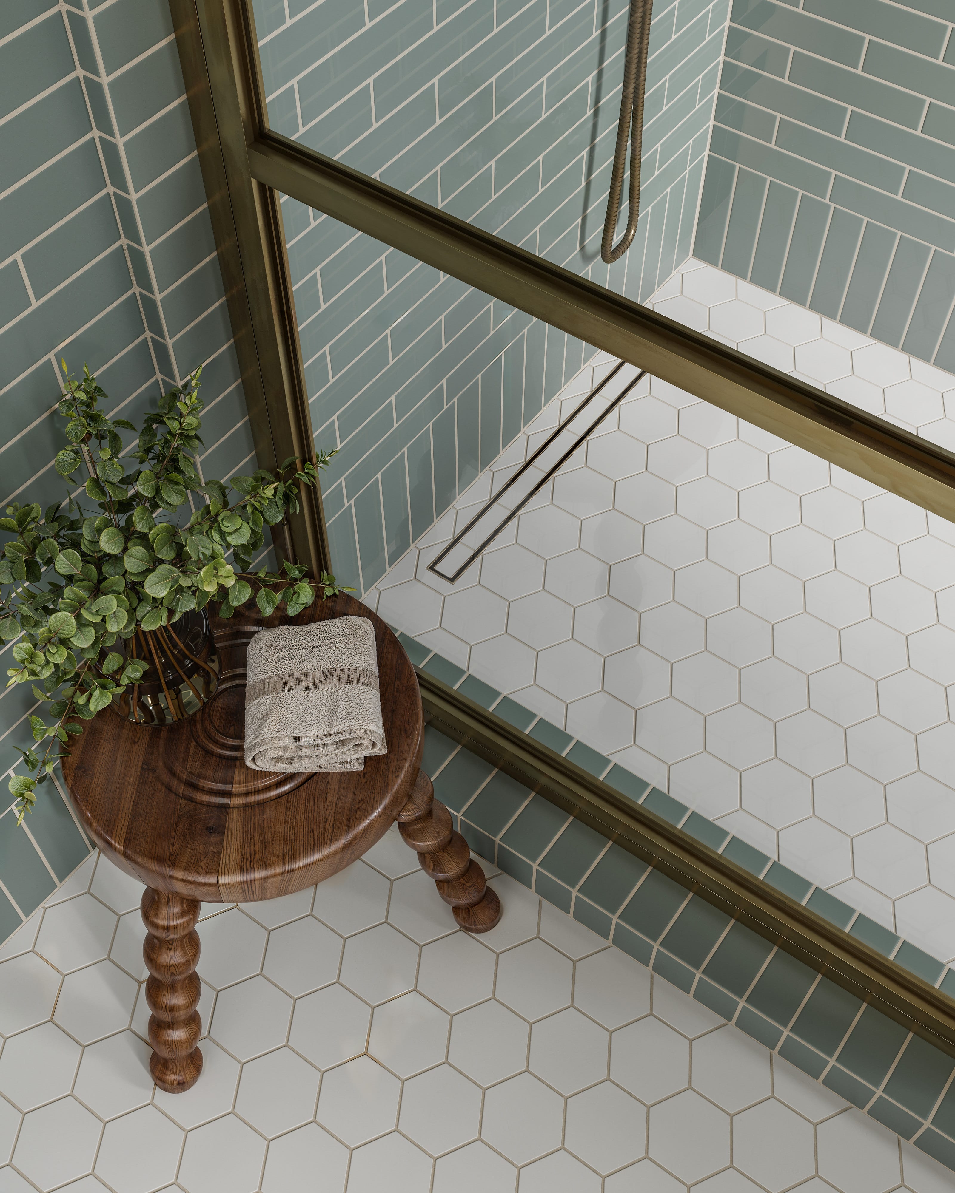Quick Ship 4" Hexagon Original Ceramic Tile in Calcite Matte