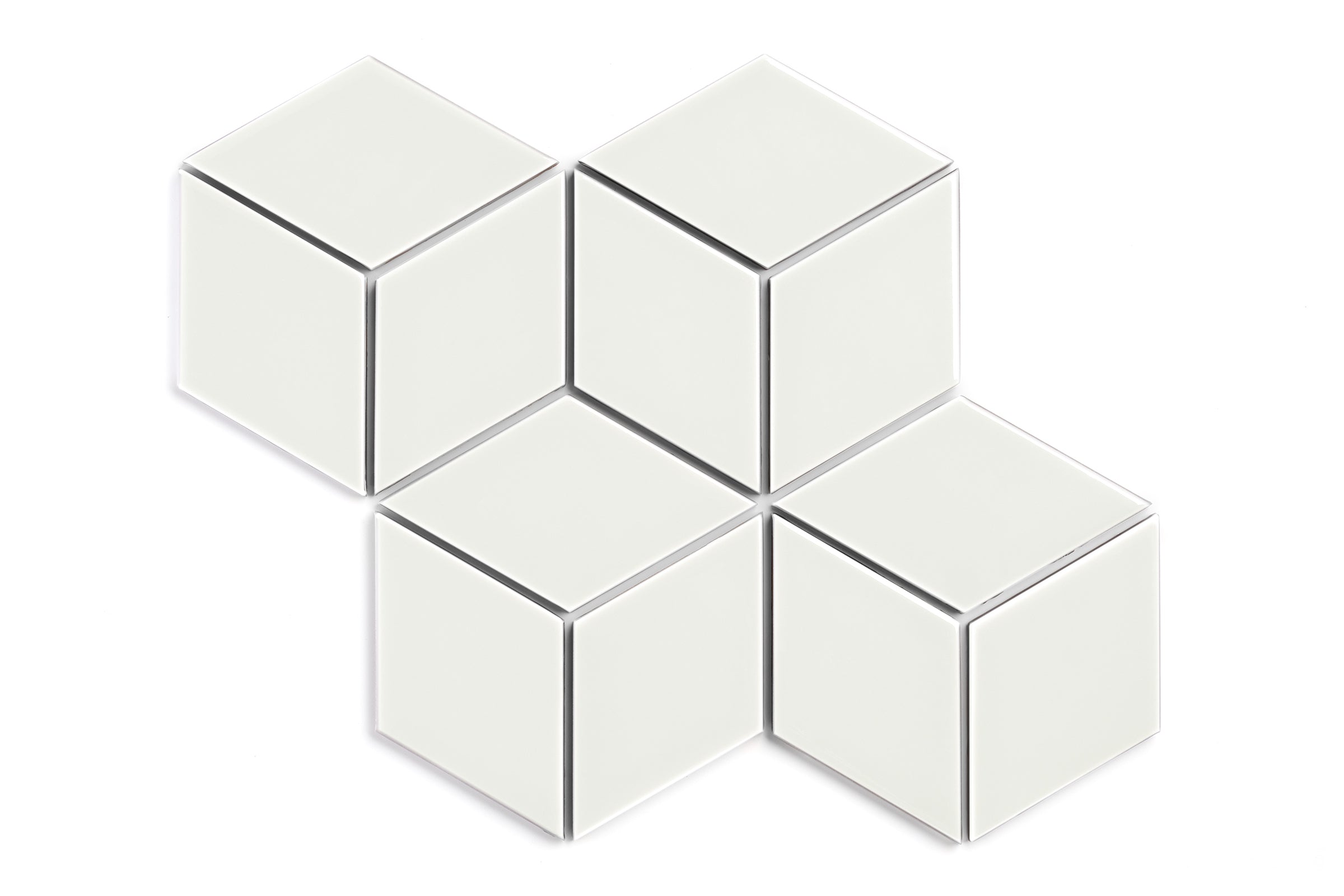 Large Diamond Original Ceramic Tile in Limewash Gloss