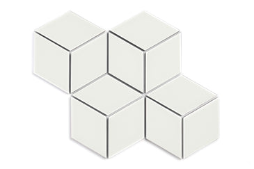 Large Diamond Original Ceramic Tile in Limewash Gloss