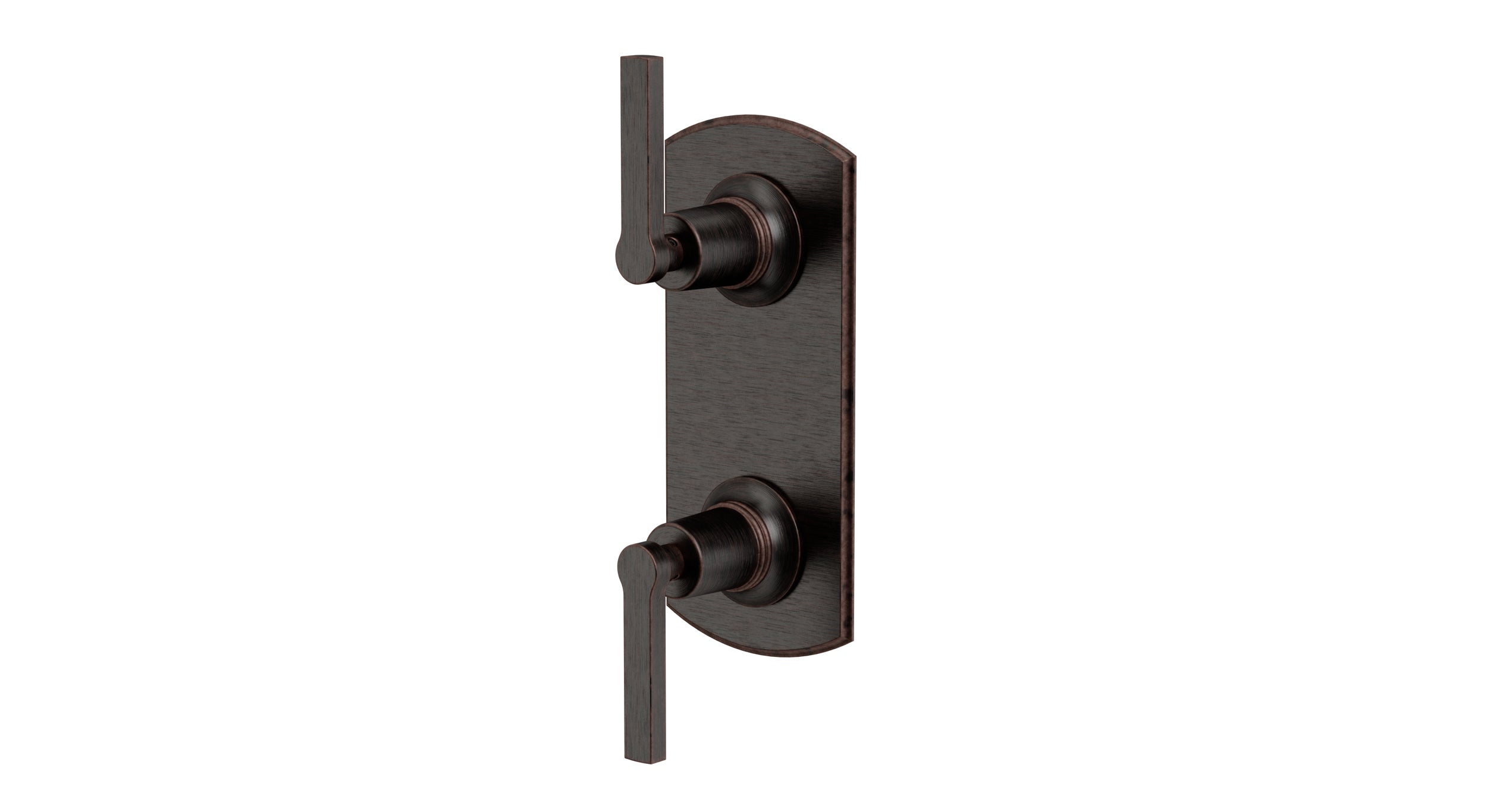 Emerson Two Handle Wall Mount Shower Trim with Classic Lever Handles in Antique Bronze