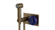 Foundry One Handle Wall Mount Bidet Trim with Pebble Ceramic Knob Handle in Antique Brass