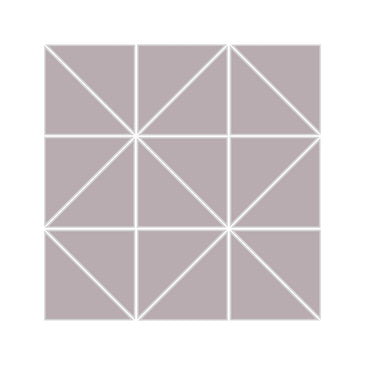 3" Triangle Sheeted - Quadrant Original Ceramic Mosaic Tile in Dust Storm Matte