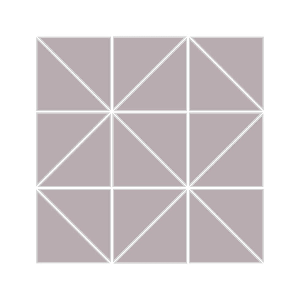 3" Triangle Sheeted - Quadrant Original Ceramic Mosaic Tile in Dust Storm Matte