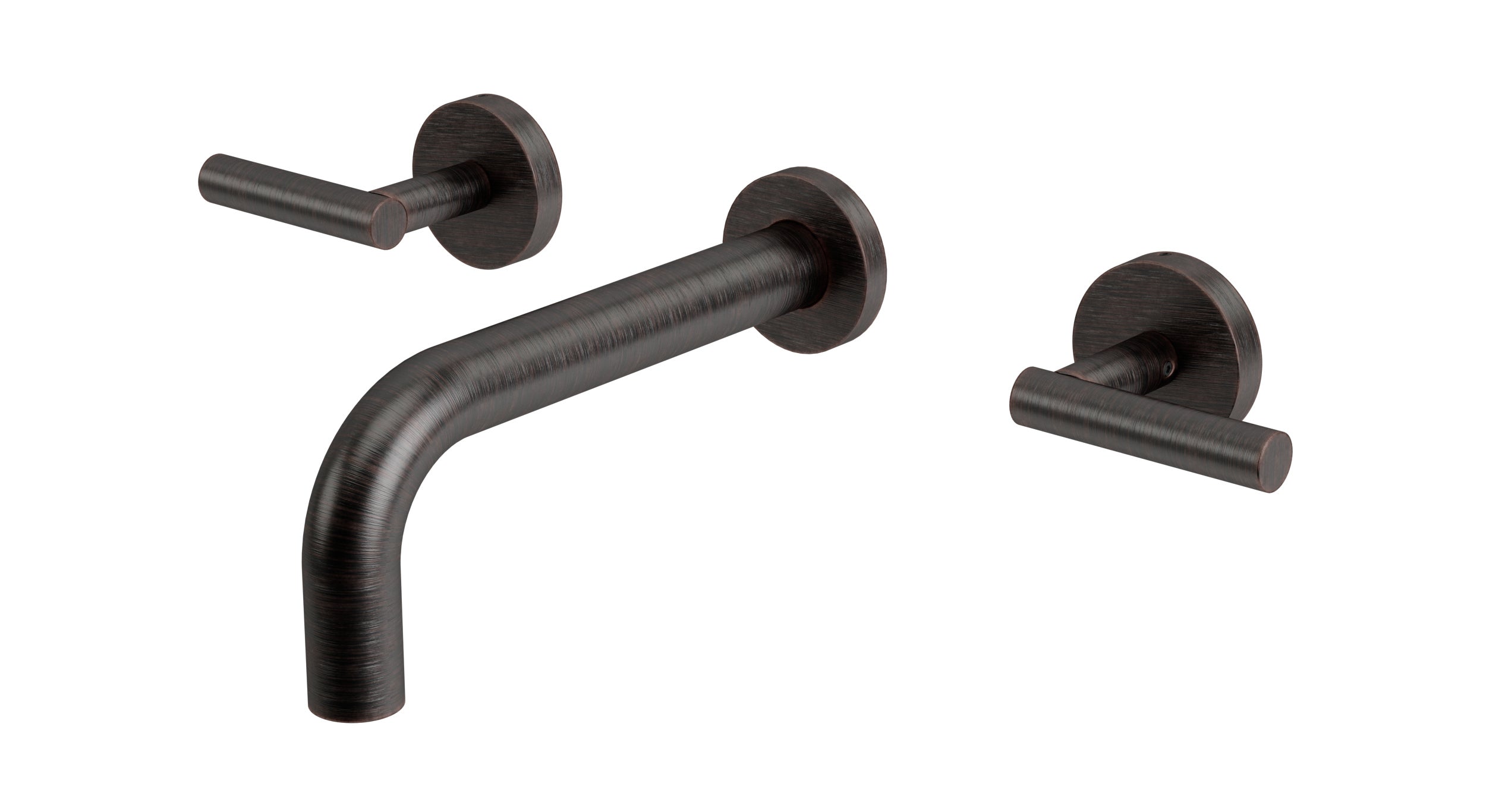 Contour Two Handle Wall Mount 7.5" Lavatory Faucet with Soft Lever Handles in Antique Bronze