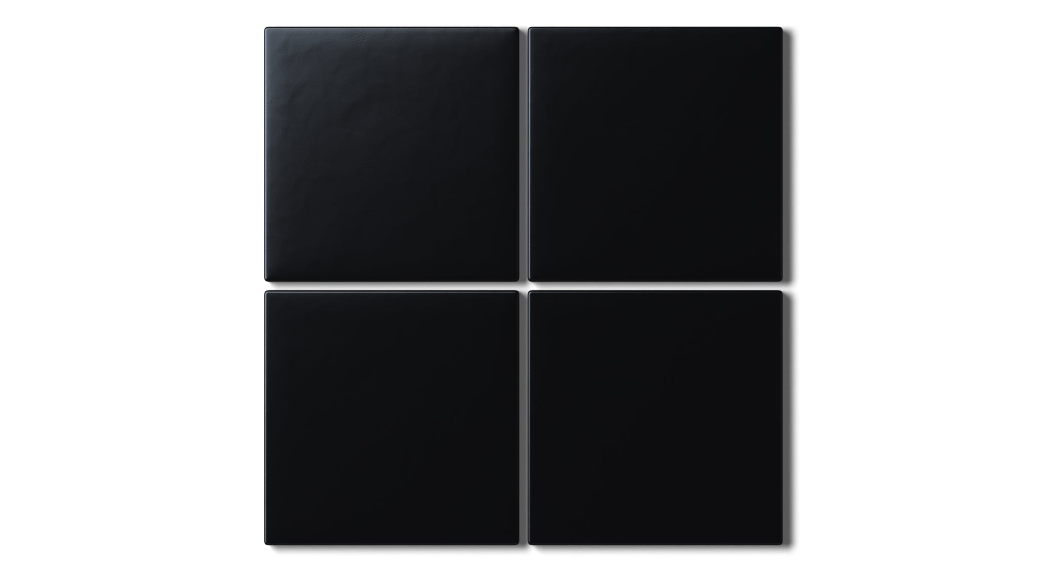 4x4 Natural Press Ceramic Tile in Bone Black Matte