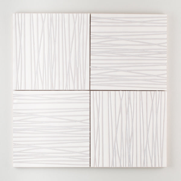 8x8 Handpainted Tile Stream in Neutral Motif