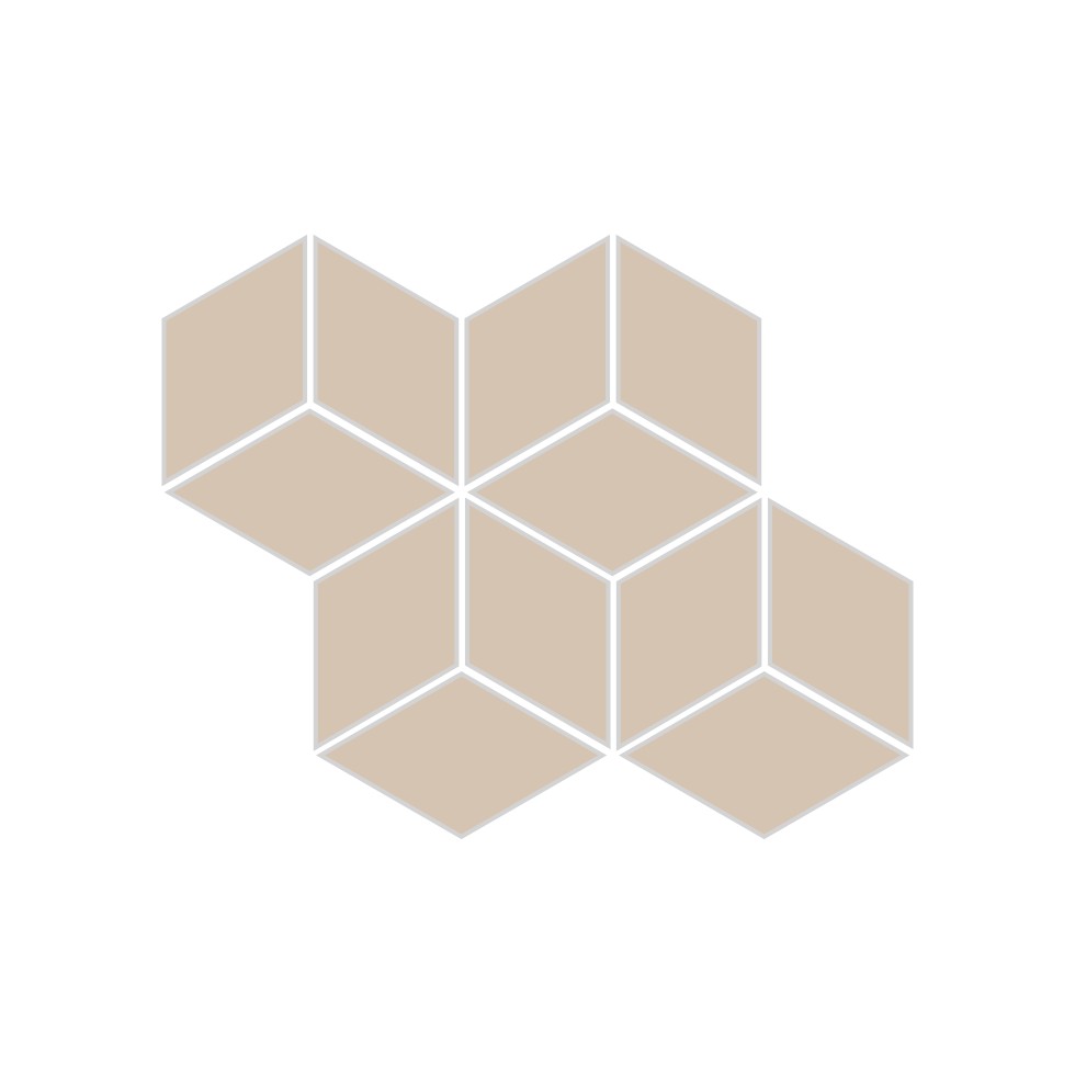 Small Diamond Sheeted - Escher Original Ceramic Mosaic Tile in Cardamom Matte