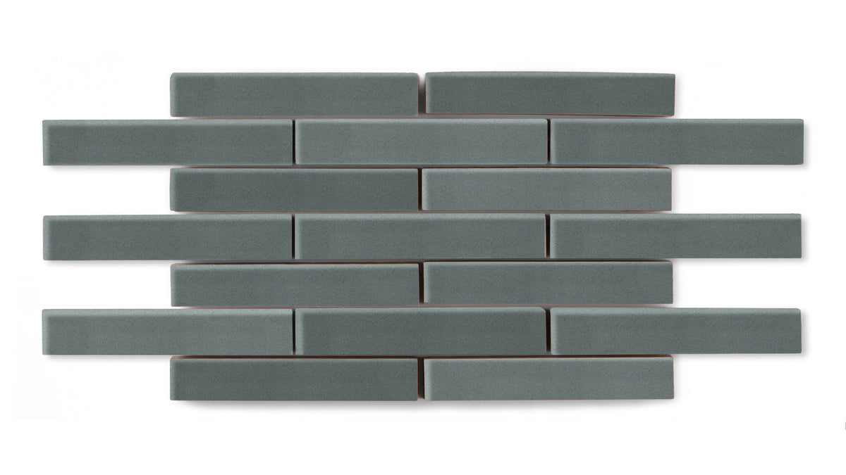 1x6 Half Offset Sheeted Original Ceramic Mosaic Tile in Flagstone Matt