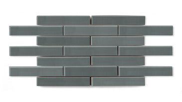 1x6 Half Offset Sheeted Original Ceramic Mosaic Tile in Flagstone Matte