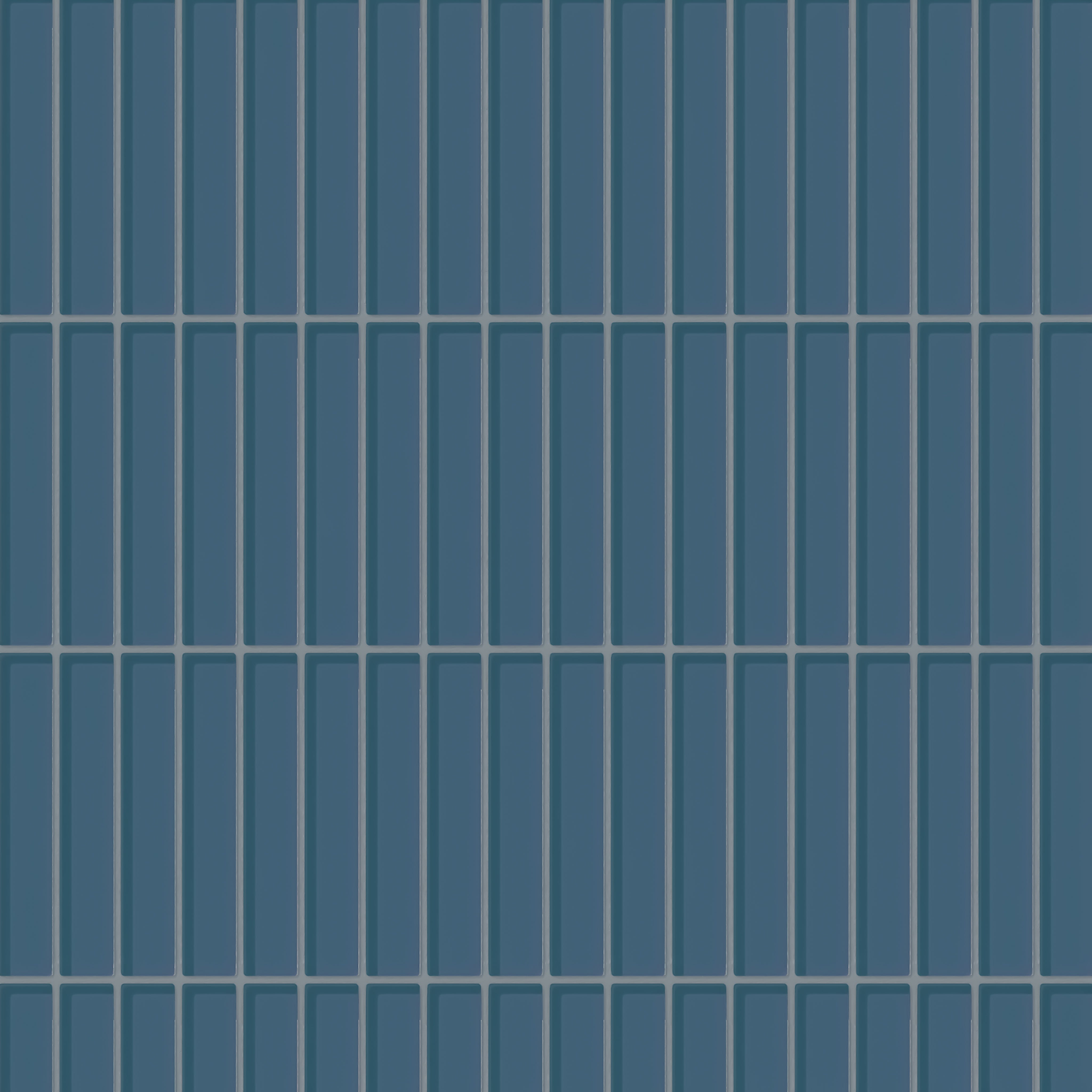 1x6 Straight Set Sheeted Glass Mosaic Tile in Blue Jay Gloss
