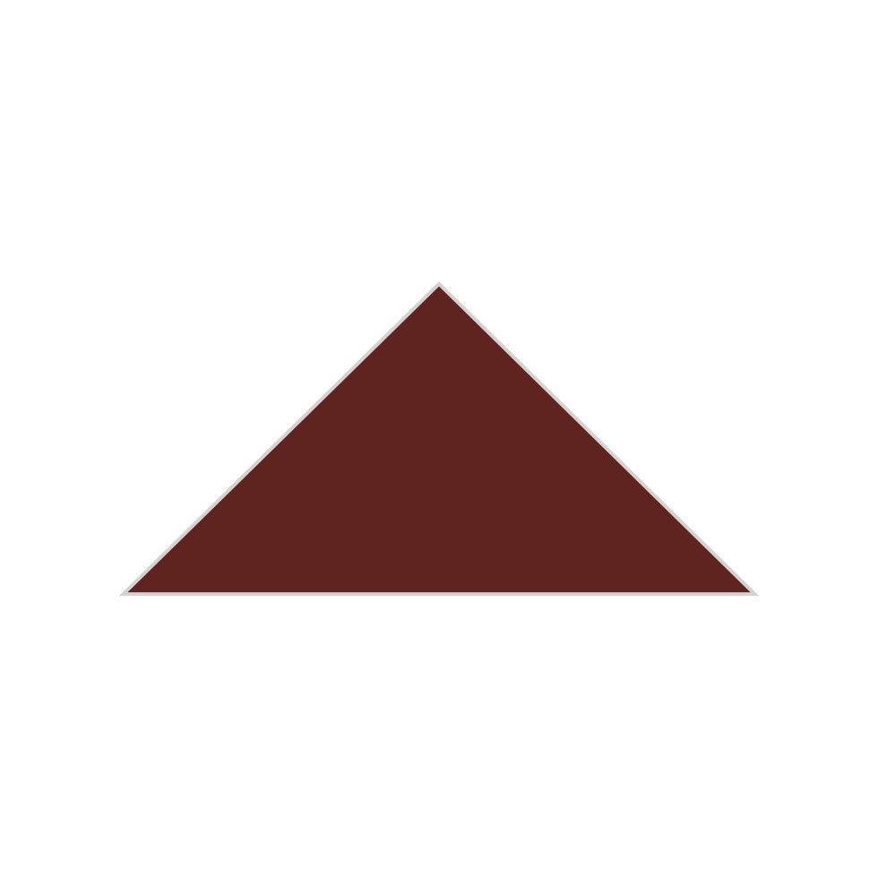 6" Triangle Original Ceramic Tile in Vintage Leather Gloss