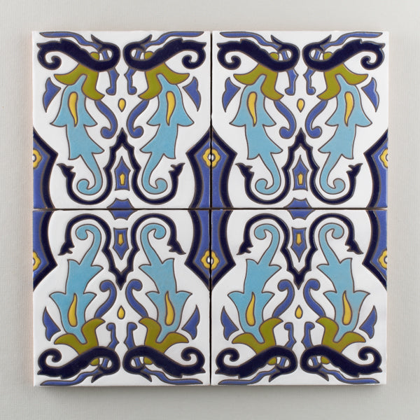 6x6 Handpainted Sample Old California #9  in Cool Motif